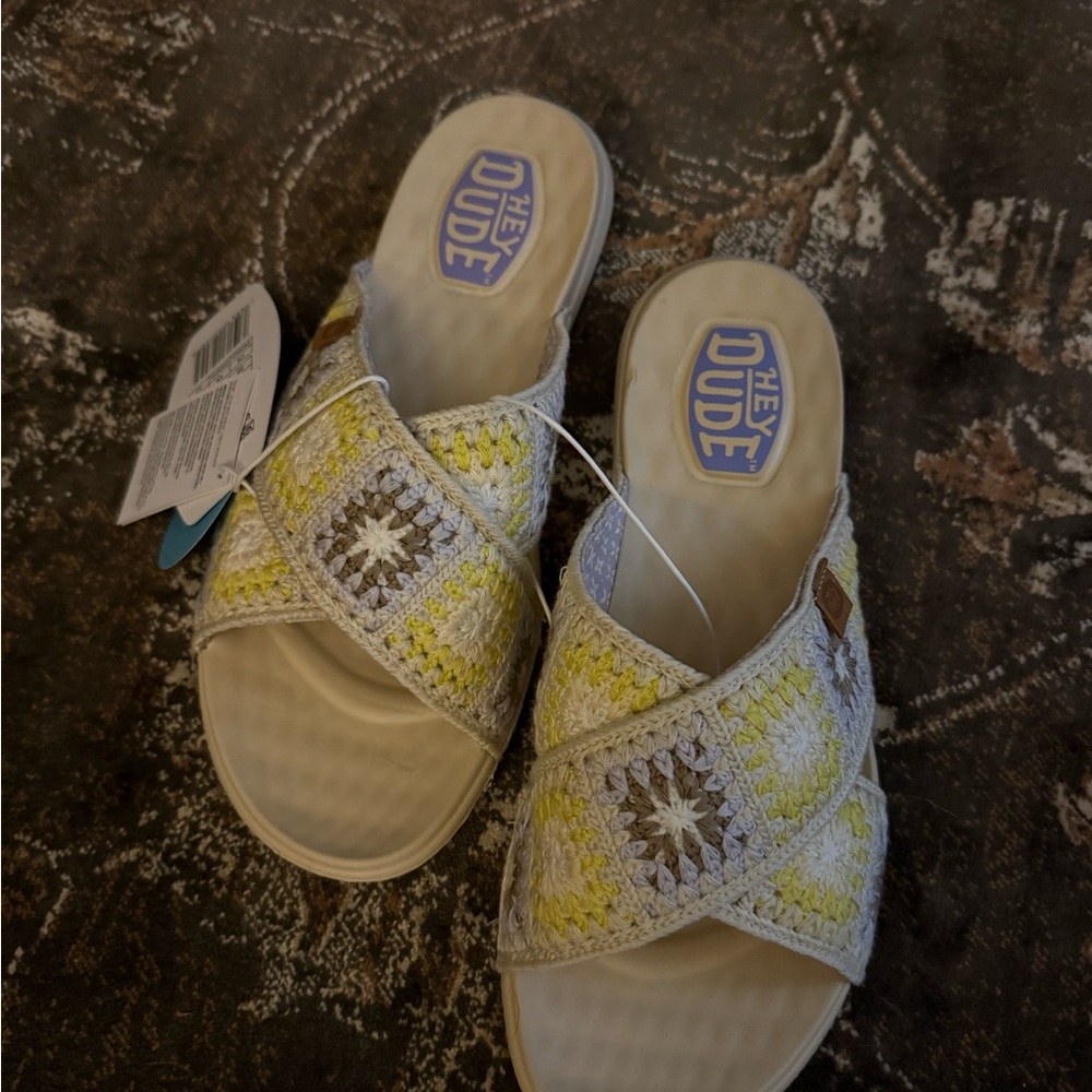Hey Dude Crochet Slide Sandals